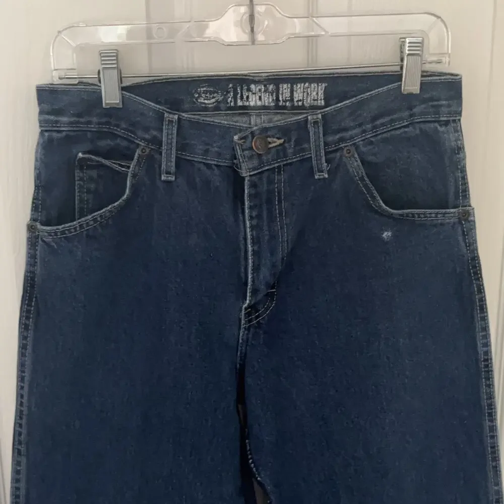 Dickies Relaxed Fit Denim Jeans 13293SDD Men's 30x30 Dark Blue Straight